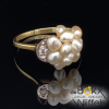 Gouden ring met zoetwater parel en diamant maat 55 - 51606 Gouden ring met zoetwater parel en diamant maat 55 - 51606