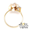Gouden ring met zoetwater parel en diamant maat 55 - 51606 Gouden ring met zoetwater parel en diamant maat 55 - 51606