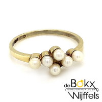 Parel ring geel goud maat 55 - 51608 Parel ring geel goud maat 55 - 51608