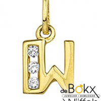 Letter hanger goud met zirkonia W - 51650 Letter hanger goud met zirkonia W - 51650
