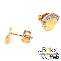 Oorsieraad geel goud met 4 diamant schilfers - 51657 Oorsieraad geel goud met 4 diamant schilfers - 51657