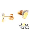Oorsieraad geel goud met 4 diamant schilfers - 51657 Oorsieraad geel goud met 4 diamant schilfers - 51657