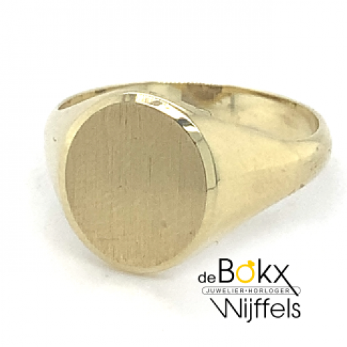 kleine gouden zegel ring maat 50 - 51746