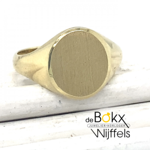 kleine gouden zegel ring maat 50 - 51746