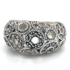 bolle zilveren ring met cirkels en marquesiet steentjes maat 52 - 51821