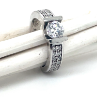 ring zilver met veel zirkonia steentjes maat 49 - 51857 ring zilver met veel zirkonia steentjes maat 49 - 51857