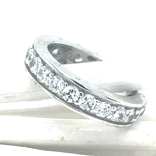 memoire ring met zirkonia steentjes rond om rond maat 52 - 51888