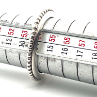 smalle zilveren ring met bolletjes in maat 54 - 51899