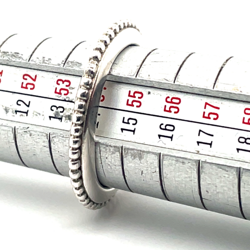 smalle zilveren ring met bolletjes in maat 54 - 51899