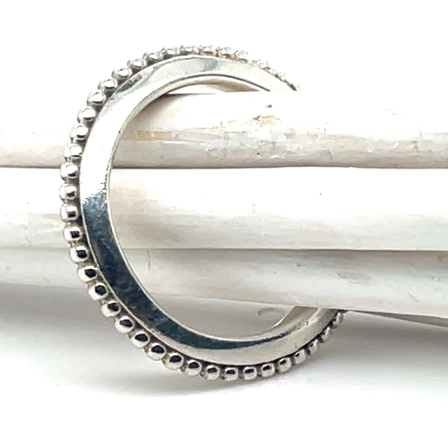 smalle zilveren ring met bolletjes in maat 54 - 51899