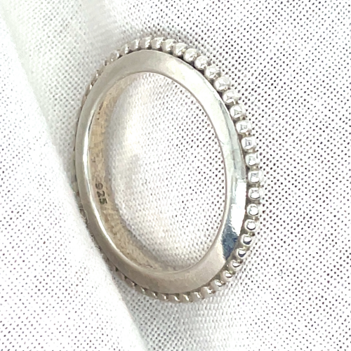 smalle zilveren ring met bolletjes in maat 54 - 51899