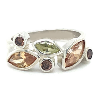 prachtige zilveren ring met zirkonia maat 54 - 51929