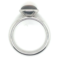 Ring zilver met bruine - rode steen maat 56 - 51947