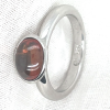 Ring zilver met bruine - rode steen maat 56 - 51947