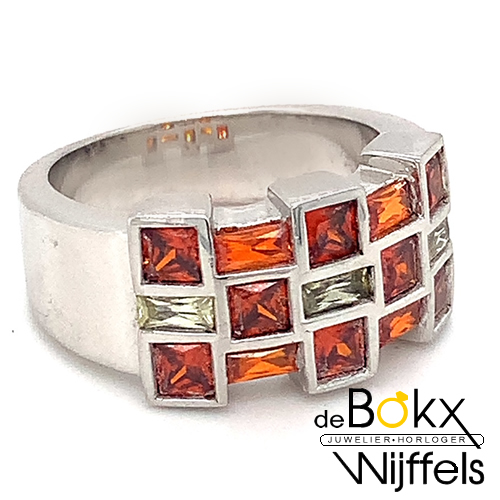 zilveren ring met steentjes maat 58 - 51959 zilveren ring met steentjes maat 58 - 51959