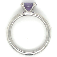 ring in zilver met paarse steen maat 56 - 52026