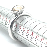 ring zilver maat 56 met wit roze kleurige steen - 52027