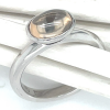 ring zilver maat 56 met wit roze kleurige steen - 52027