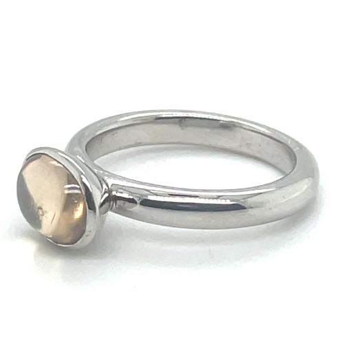 ring zilver maat 56 met wit roze kleurige steen - 52027