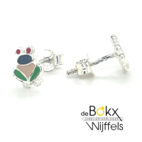 oorknoppen kikkers zilver met gekleurde emaillen - 52111 oorknoppen kikkers zilver met gekleurde emaillen - 52111