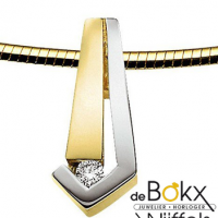 Twee kleurige gouden hanger met diamant - 52179 Twee kleurige gouden hanger met diamant - 52179