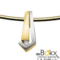 Twee kleurige gouden hanger met diamant - 52179 Twee kleurige gouden hanger met diamant - 52179