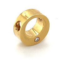 kleine cirkel hanger geel goud 18 karaat met diamant - 52184