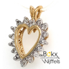Hartje gouden hanger met diamant - 52185 Hartje gouden hanger met diamant - 52185
