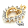 Hartje gouden hanger met diamant - 52185 Hartje gouden hanger met diamant - 52185