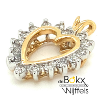 Hartje gouden hanger met diamant - 52185 Hartje gouden hanger met diamant - 52185