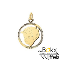 Gouden hanger jongens kinderhoofdjes / kinderkopjes - 52186 Gouden hanger jongens kinderhoofdjes / kinderkopjes - 52186