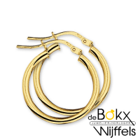 Oorringen ronde buis geel goud 20mm - 52266 Oorringen ronde buis geel goud 20mm - 52266