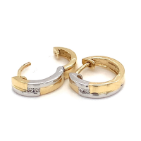 diamanten oorringen in geel en wit goud - 52257 diamanten oorringen in geel en wit goud - 52257