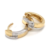 diamanten oorringen in geel en wit goud - 52257 diamanten oorringen in geel en wit goud - 52257