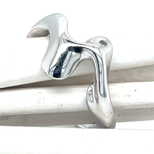 Ring zilver met een diamantje maat 55 - 52431