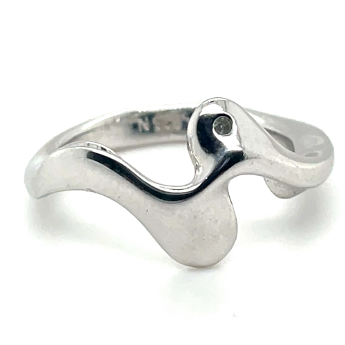 Ring zilver met een diamantje maat 55 - 52431