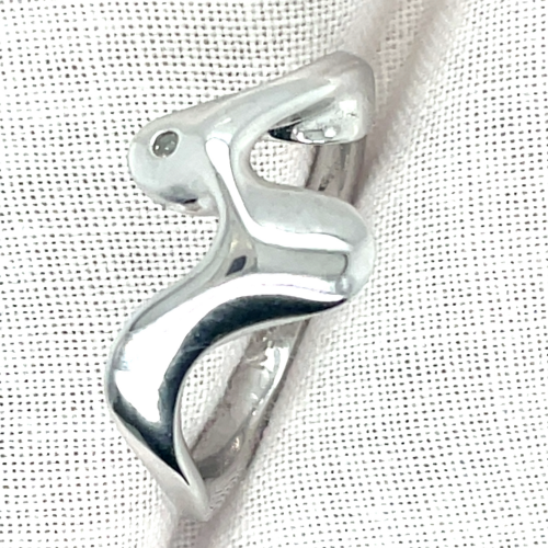 Ring zilver met een diamantje maat 55 - 52431