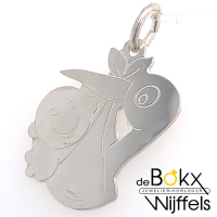 ooievaar hanger zilver met baby (plaatje) - 52361 ooievaar hanger zilver met baby (plaatje) - 52361