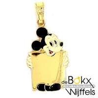 gouden graveer plaatje met mickey mouse 18 karaat - 52327 gouden graveer plaatje met mickey mouse 18 karaat - 52327