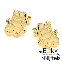 geel gouden oorknoppen hondjes - 52333 geel gouden oorknoppen hondjes - 52333