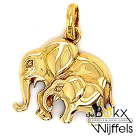 Olifanten hanger geelgoud 14 karaat - 52597 Olifanten hanger geelgoud 14 karaat - 52597