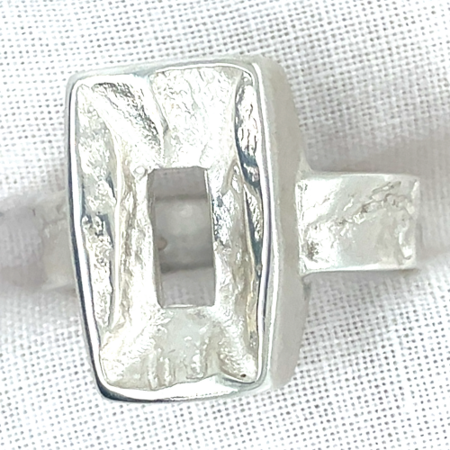 robust bewerkte ring met rechthoek maat 58 - 52673