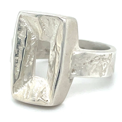 robust bewerkte ring met rechthoek maat 58 - 52673