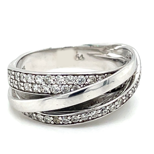 Zilveren ring met veel stenen maat 54 - 52892 Zilveren ring met veel stenen maat 54 - 52892