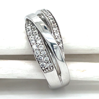Zilveren ring met veel stenen maat 54 - 52892 Zilveren ring met veel stenen maat 54 - 52892