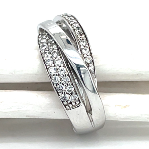 Zilveren ring met veel stenen maat 54 - 52892 Zilveren ring met veel stenen maat 54 - 52892