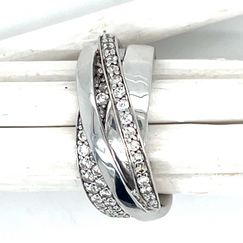 Zilveren ring met veel stenen maat 54 - 52892 Zilveren ring met veel stenen maat 54 - 52892