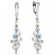 Spark bicone oorbellen met kristallen - 54144