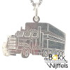 zilveren vrachtwagen hanger met ketting in zilver 41-45cm - 54214 zilveren vrachtwagen hanger met ketting in zilver 41-45cm - 54214