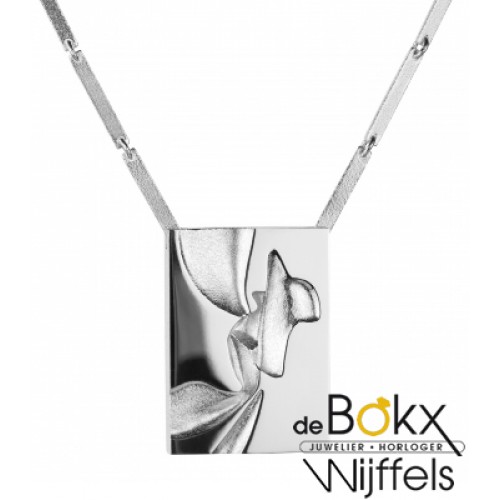Lapponia juwelry zilveren collier met hanger met de naam Aallot 42cm - 54325
